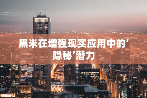 黑米在增强现实应用中的‘隐秘’潜力