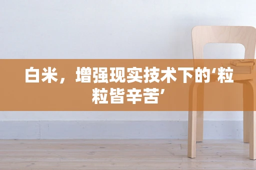 白米，增强现实技术下的‘粒粒皆辛苦’