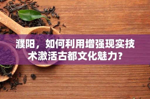 濮阳，如何利用增强现实技术激活古都文化魅力？