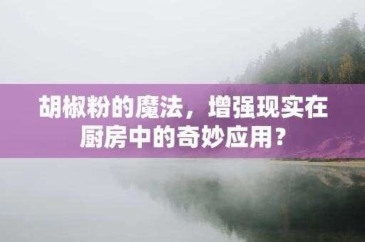 胡椒粉的魔法，增强现实在厨房中的奇妙应用？