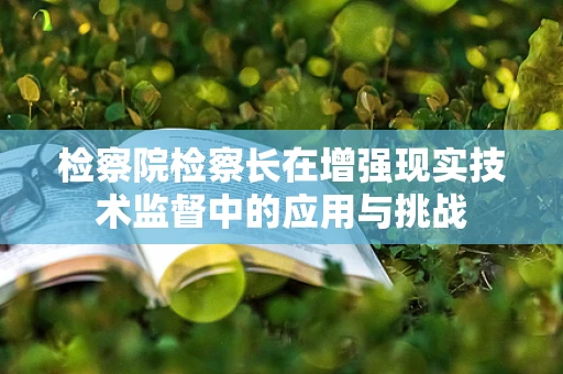 检察院检察长在增强现实技术监督中的应用与挑战