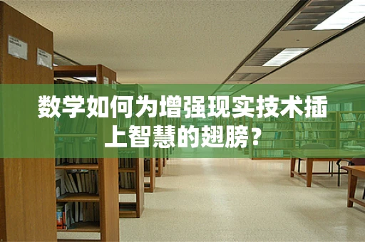 数学如何为增强现实技术插上智慧的翅膀？
