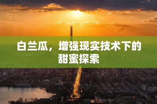 白兰瓜，增强现实技术下的甜蜜探索