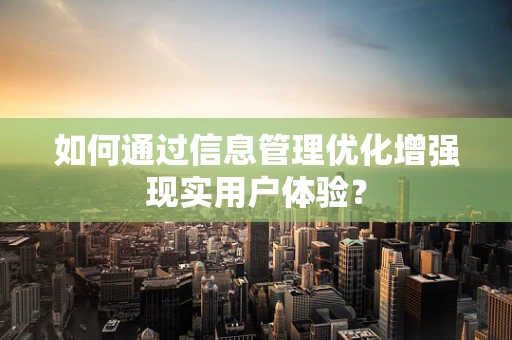 如何通过信息管理优化增强现实用户体验？