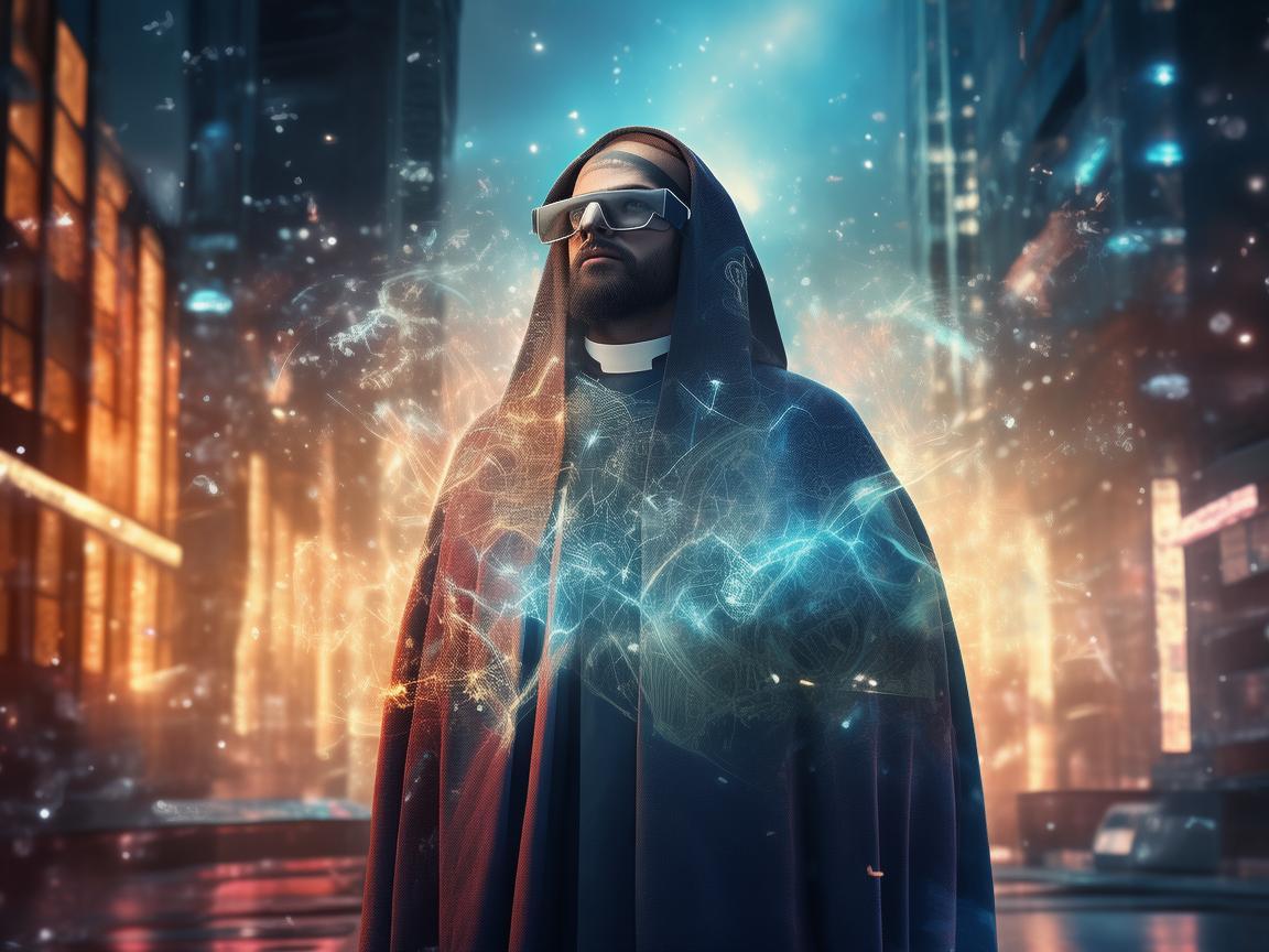 神父在增强现实中的神秘角色，信仰与科技的融合